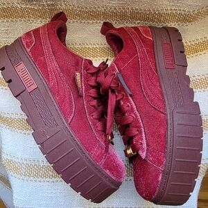 PUMA Women's Burgundy Platform Sneakers